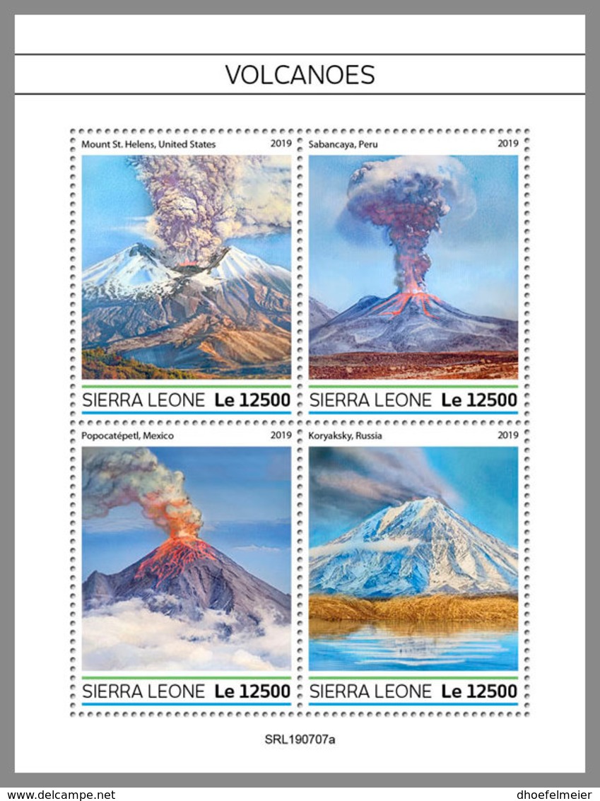 SIERRA LEONE 2019 MNH Volcanoes Vulkane Volcans M/S - IMPERFORATED - DH1934 - Volcanos