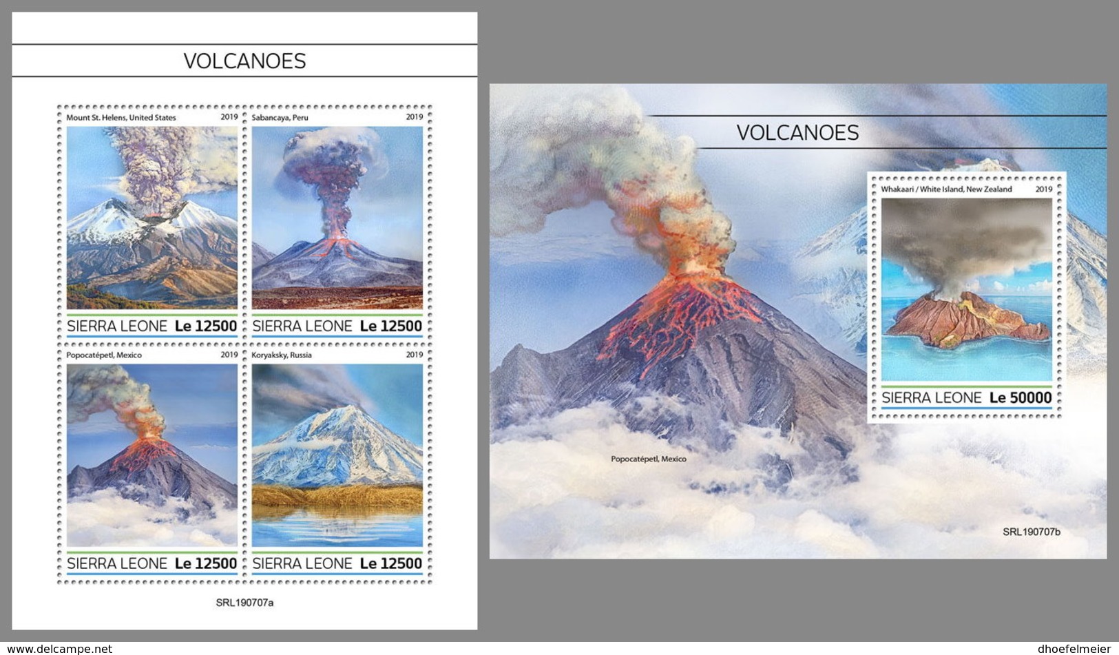 SIERRA LEONE 2019 MNH Volcanoes Vulkane Volcans M/S+S/S - IMPERFORATED - DH1934 - Volcanos