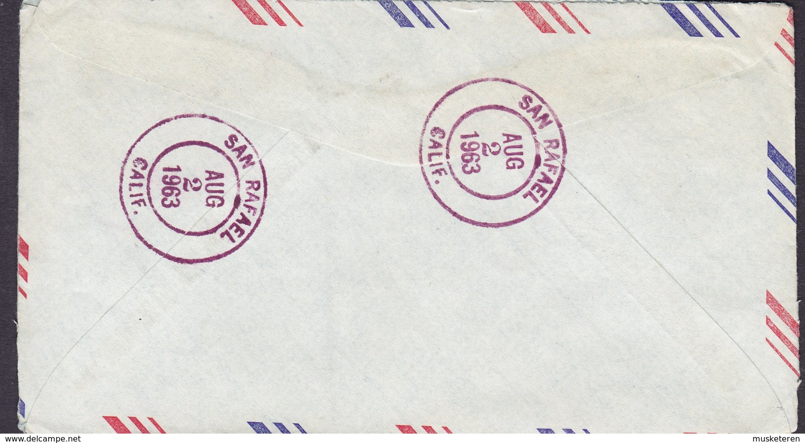 United States Registered SAN RAFAEL Calif. 1963 Meter Stamp Cover FREDERIKSSUND Denmark - Timbres De Distributeurs [ATM]