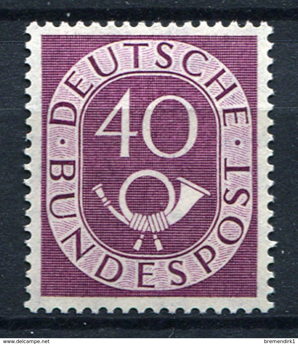 44285) BUND 40 Pfg. Posthorn Postfrisch GEPRÜFT Aus 1951, 140.- € - Ungebraucht