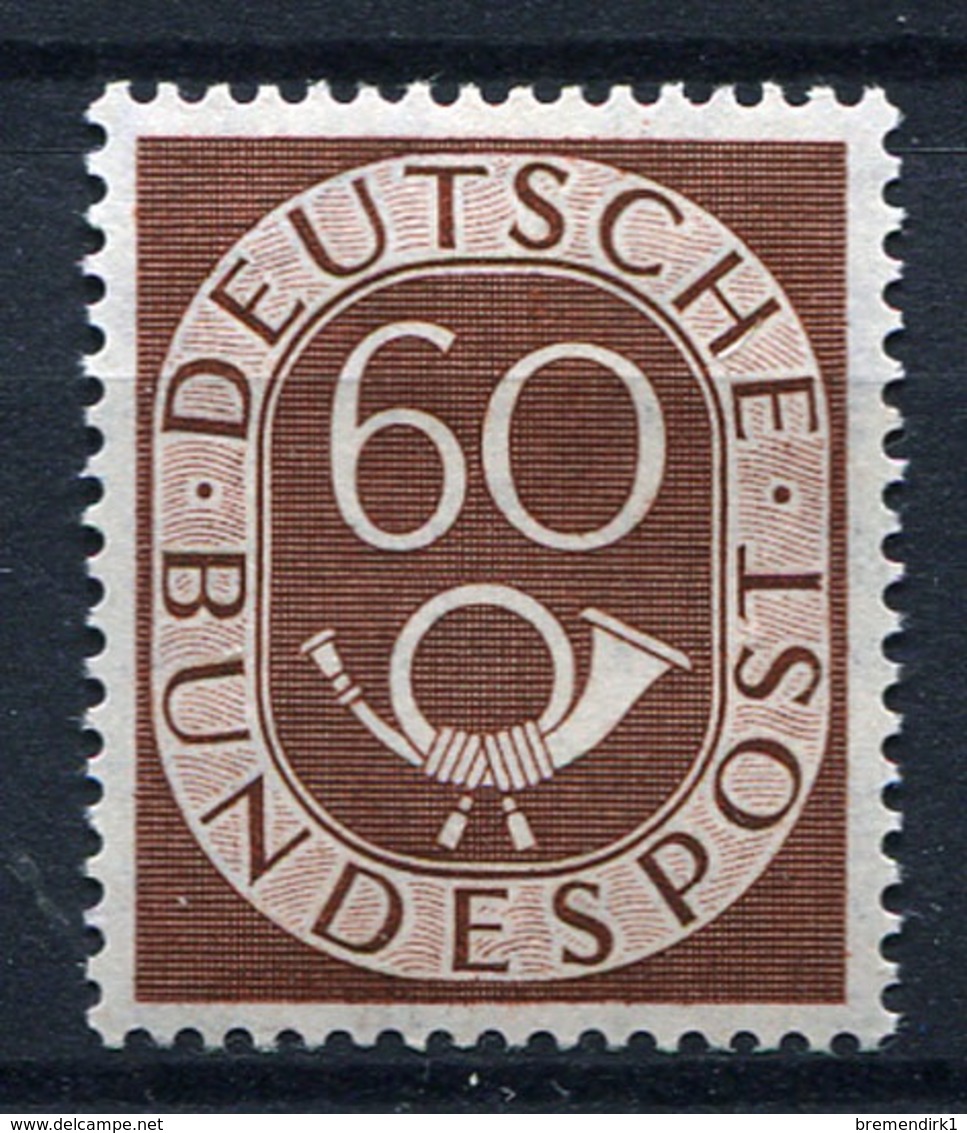 44287) BUND 60 Pfg. Posthorn Postfrisch GEPRÜFT Aus 1951, 150.- € - Ungebraucht