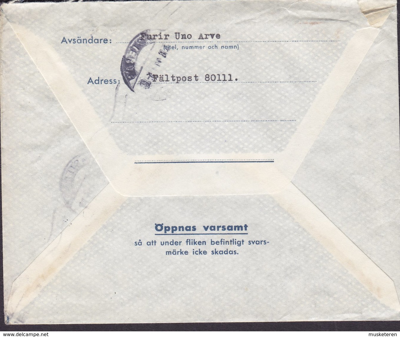 Sweden Fältpost Feldpost Fieldpost Militärbrev VÄSTERÅS 1944 Cover Brief ÖREBRO (2 Scans) - Militärmarken