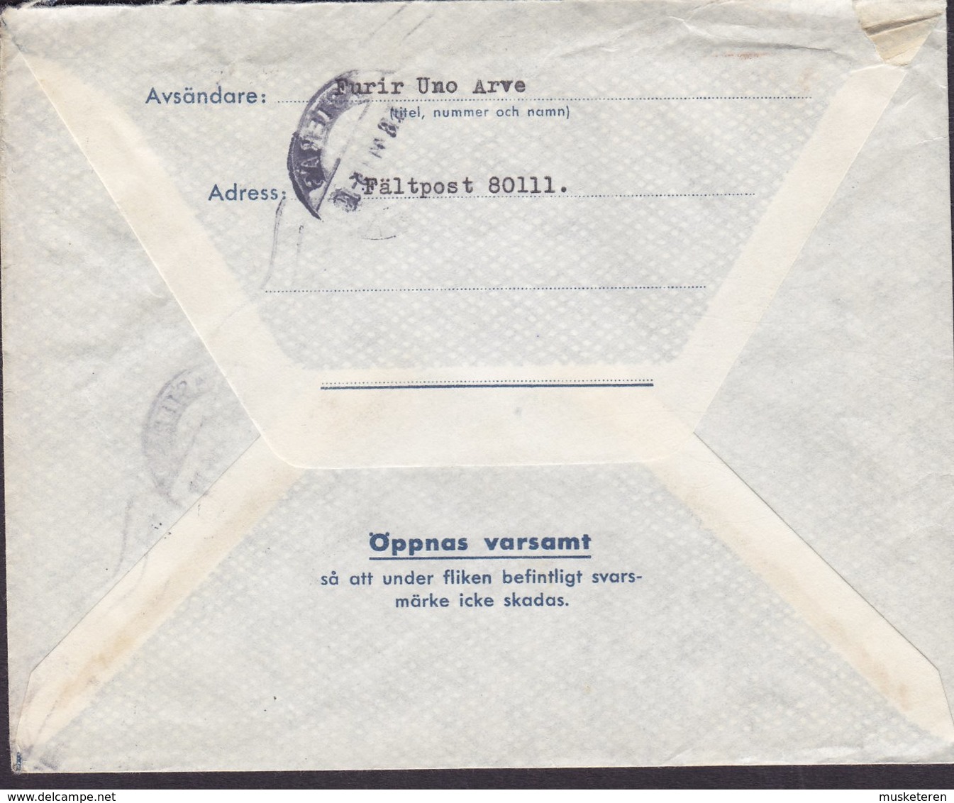 Sweden Fältpost Feldpost Fieldpost Militärbrev VÄSTERÅS 1944 Cover Brief ÖREBRO (2 Scans) - Militaires