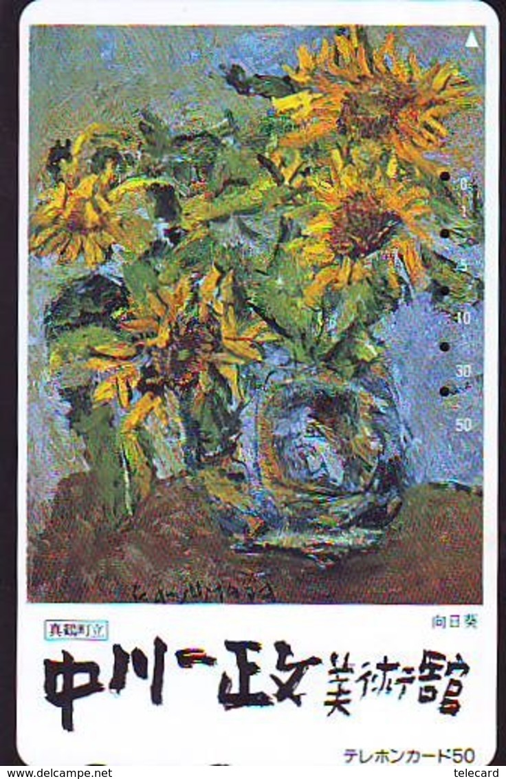 Télécarte Japon * SUNFLOWER   * PEINTURE FRANCE * ART (2433)  Japan * Phonecard * KUNST TK - Peinture