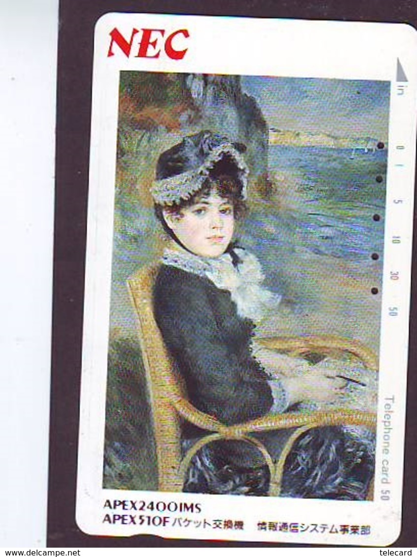 Télécarte Japon * FEMME * PEINTURE FRANCE * ART (2436)  Japan * Phonecard * KUNST TK - Schilderijen