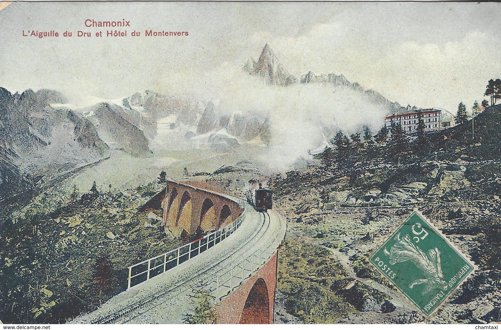 74 CHAMONIX MONT BLANC TRAIN A CREMAILLERE VIADUC DU MONTENVERS GLACIER DE LA MER DE GLACE HOTEL  EDITEUR SERRUS - Chamonix-Mont-Blanc