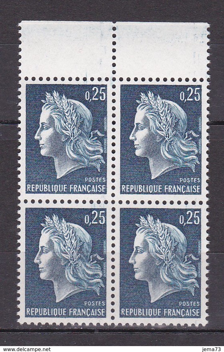 N° 1535 Type Marioanne De Cheffer 25c Bleu Bloc De 4 Timbres Neuf Impeccable - Neufs