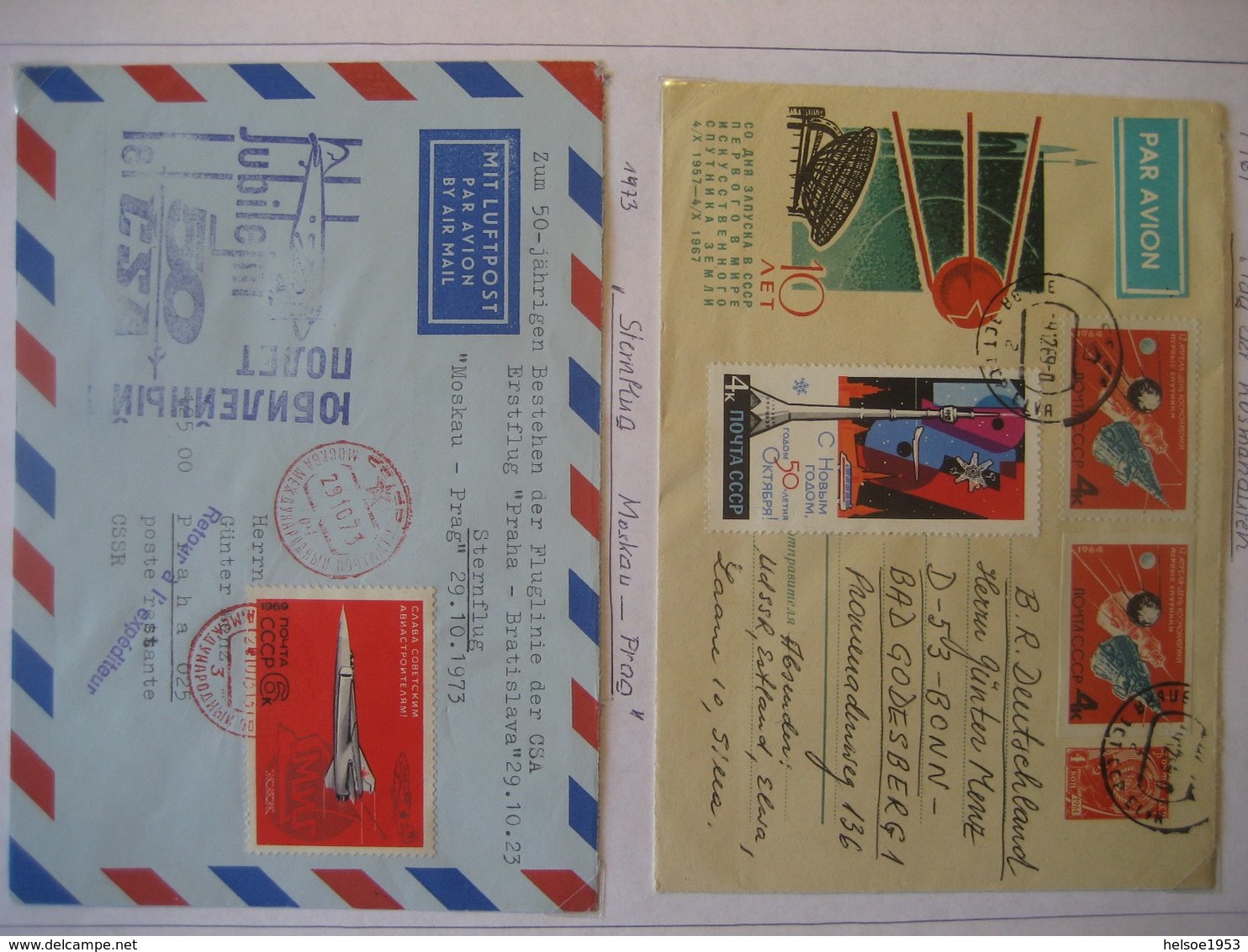 Russland- Beleg Luftpost Tag Der Kosmonauten, Beleg Luftpost Sternflug Moskau - Prag Mit Mi. 3698 - Covers & Documents