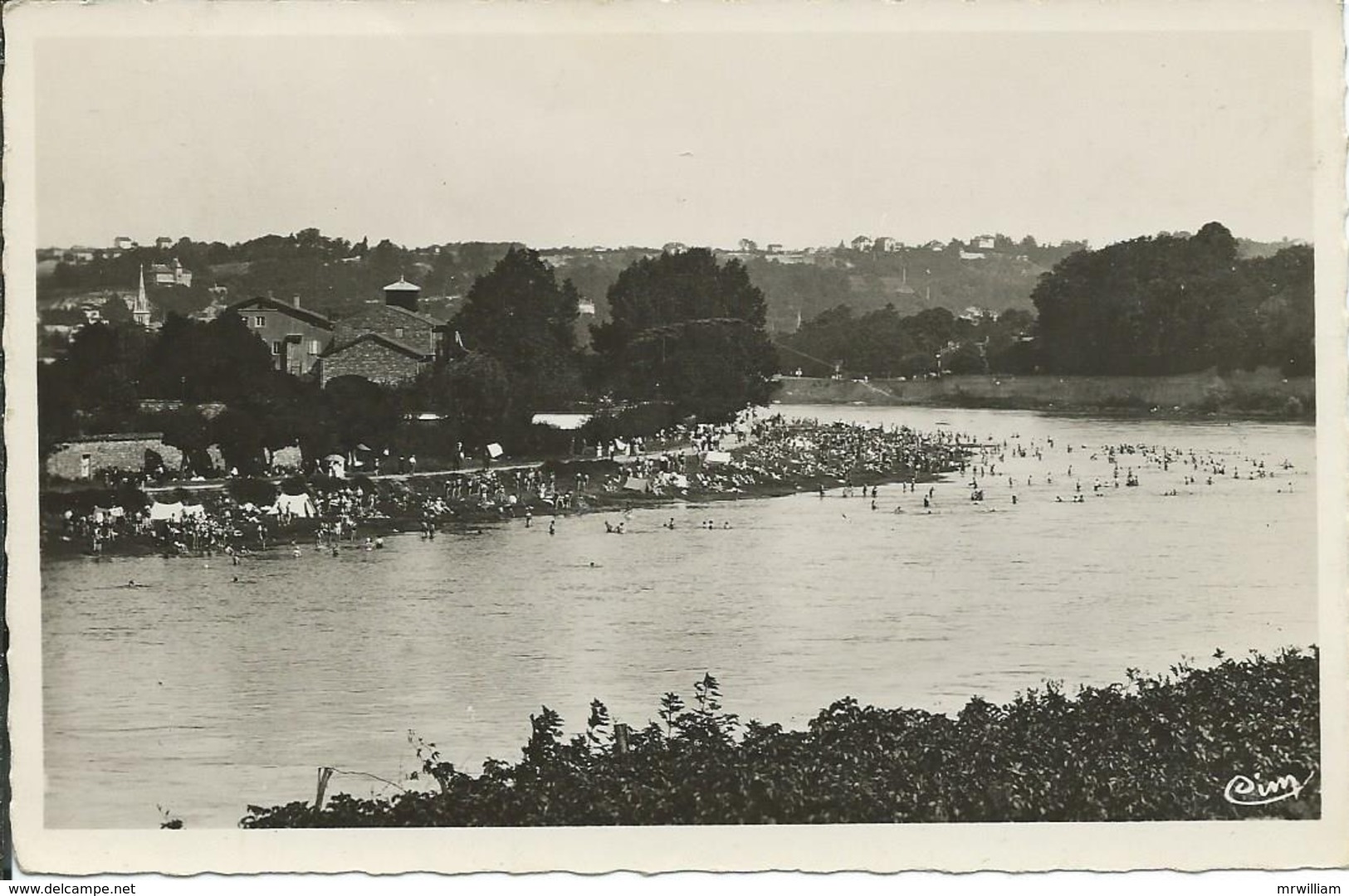 CPSM FONTAINES-sur-SAONE (69), La Plage  (1954) - Other & Unclassified