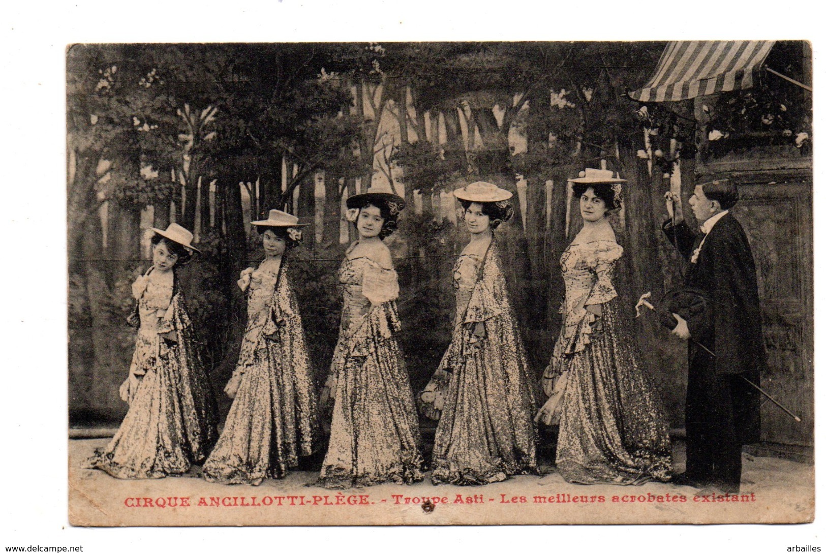 Troupe Asti.Cirque Ancillotti-Plege. Acrobates.Carte Signée Ancillotti Pour Despard-Plege. - Circo