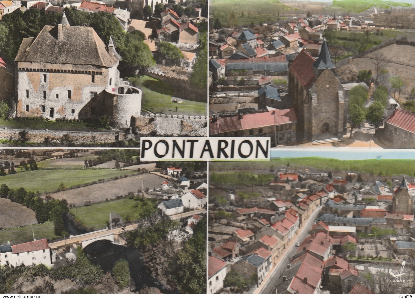 EN AVION AU DESSUS DE PONTARION LE CHATEAU L EGLISE LA ROUTE NATIONALE - Pontarion