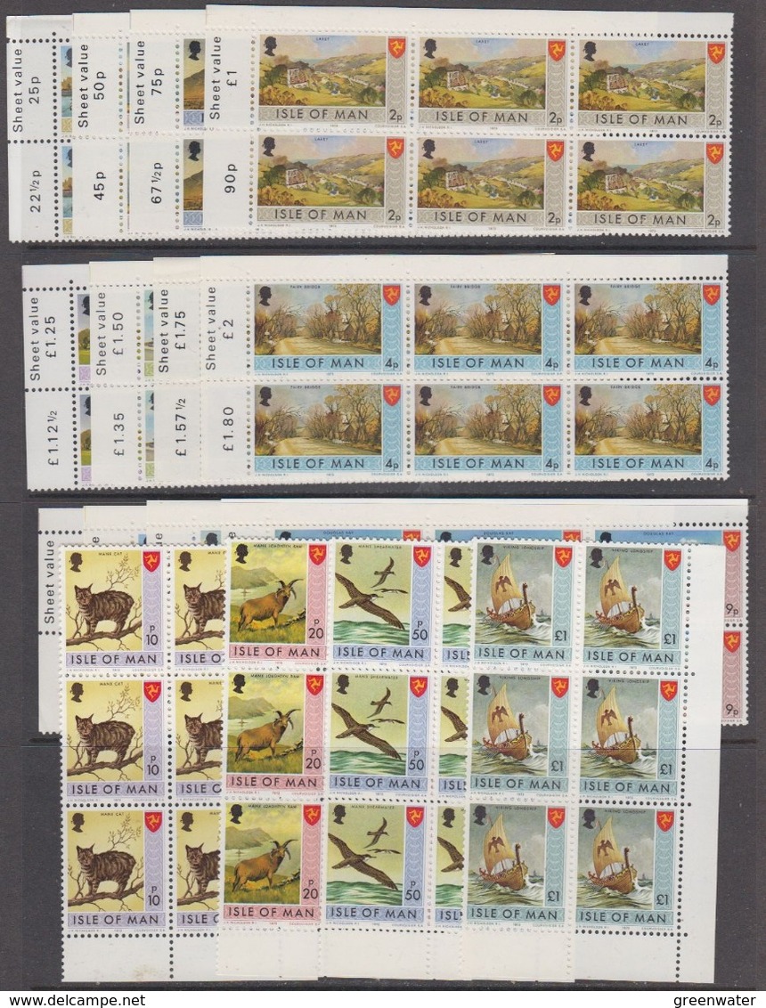 Isle Of Man 1973 Definitives 16v 6x ** Mnh (44497) - Man (Eiland)