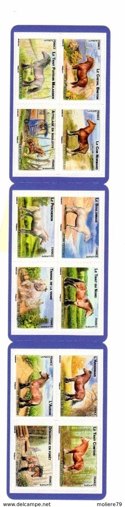 Carnet BC N° 813 , Les Chevaux,  Neuf, Non Plié ,   Lettre Verte 12 Timbres - Autres & Non Classés