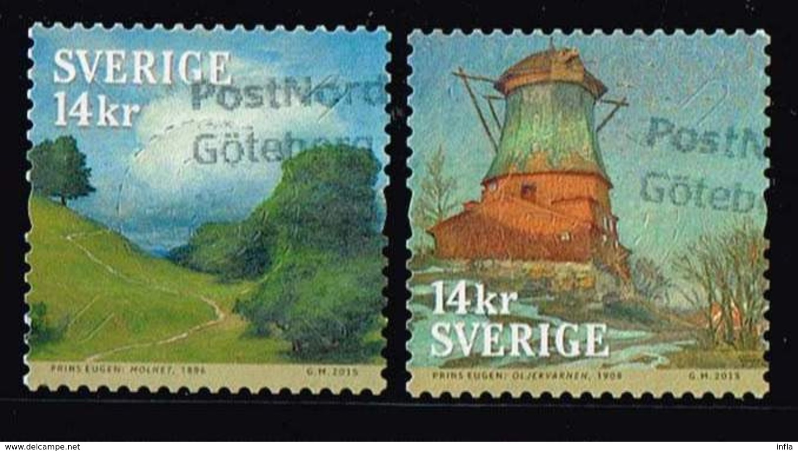 Schweden 2015, Michel# 3025 - 3026 O 150th Anniversary Of Prince Eugen's Birth - Usados