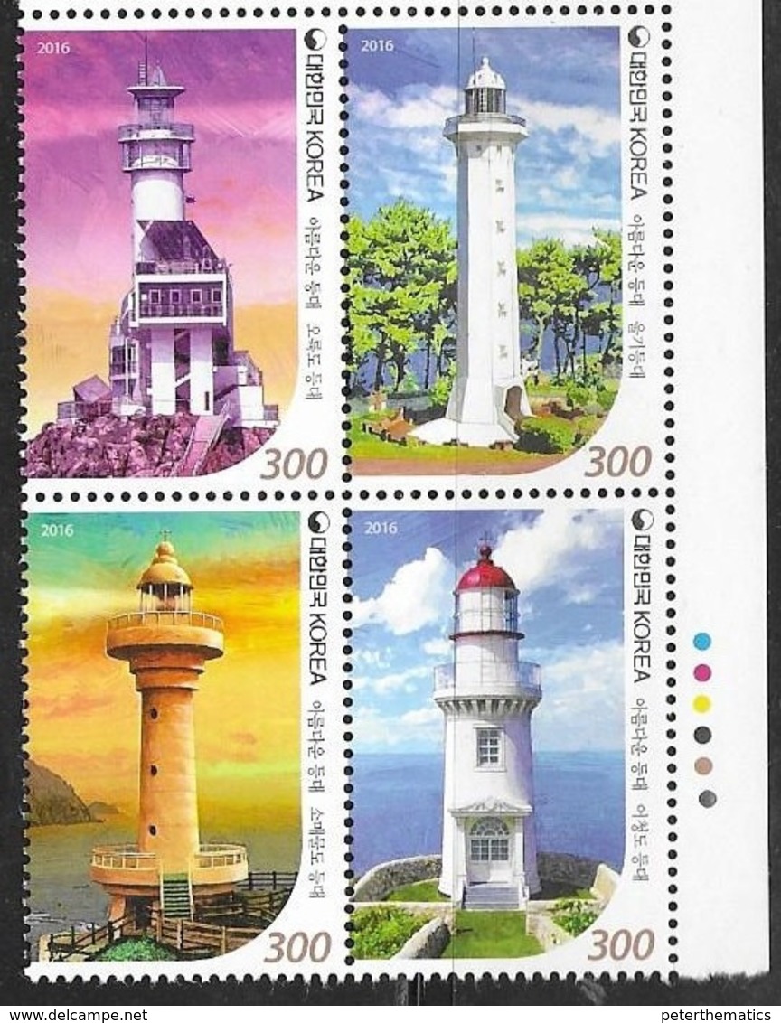 SOUTH KOREA, 2016, MNH, LIGHTHOUSES,4v - Lighthouses