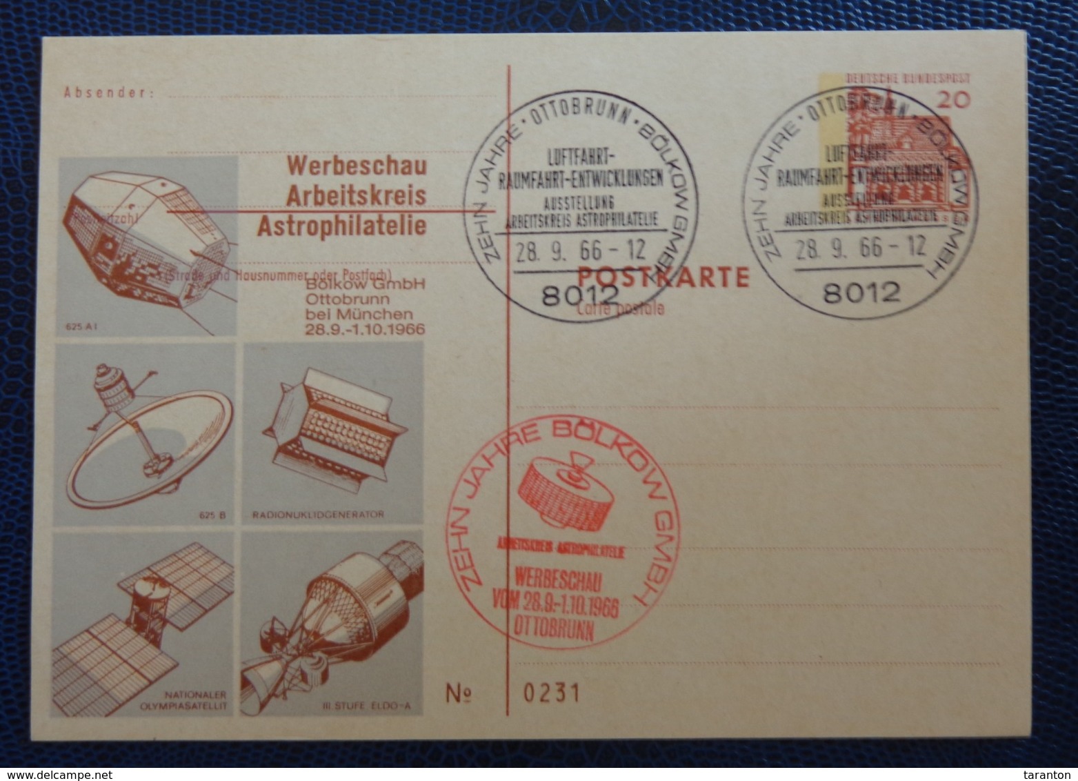 1966 -POSTKARTE - OTTOBRUN, MUNCHEN, GERMANY - ZEHN JAHRE BOLKOW GMBH - Collezioni