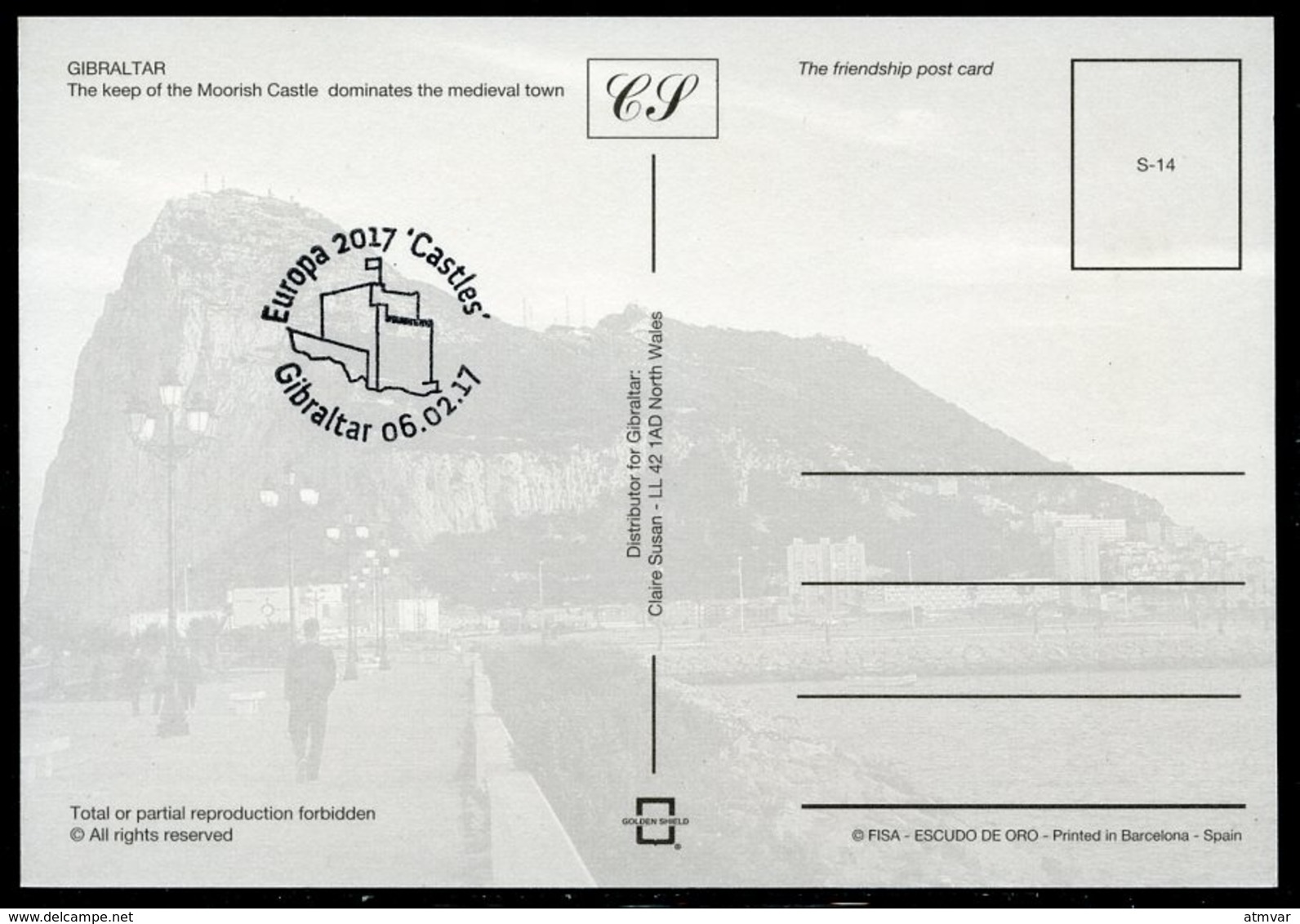 GIBRALTAR (2017). Carte Maximum Card - Moorish Castle - Europa 2017 Castles / Castillos / Château Maure / Schloss - Gibraltar