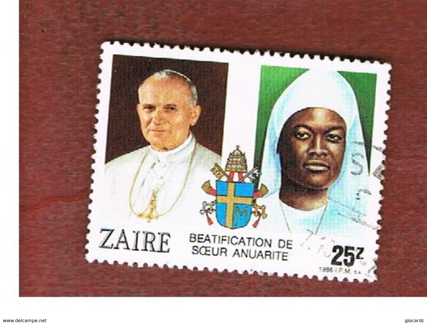 ZAIRE  -  SG 1264 -  1986 SISTER ANNARITE NEUGAPETA BEATIFICATION: SISTER ANNARITE & GIOVANNI PAOLO II   - USED ° - Usados