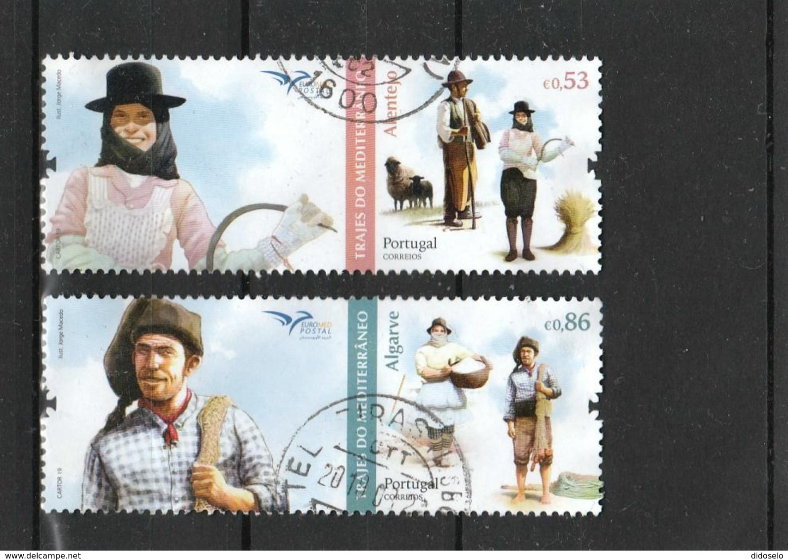 Portugal - 2019 - Mediterian National Costumes / EuroMed Postal - Used Set - Used Stamps
