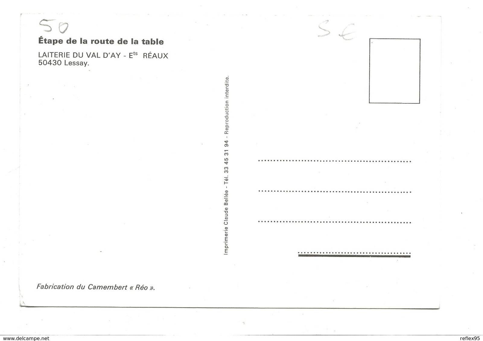 LESSAY - Laiterie Du Val D'Ay - Etablissements Réaux - Camembert - Autres & Non Classés