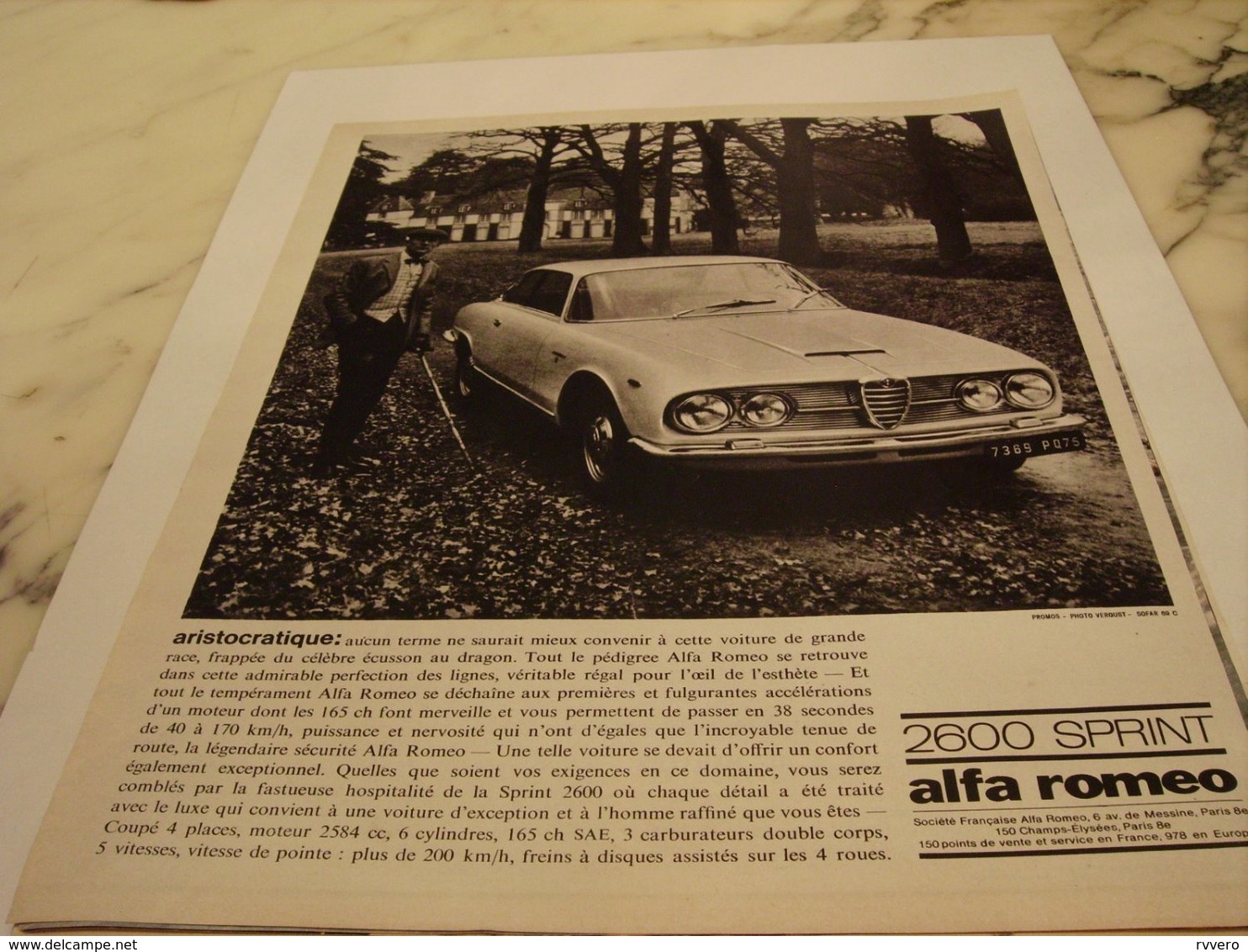 ANCIENNE PUBLICITE VOITURE 2600 SPRINT ALFA ROMEO  1964 - Voitures