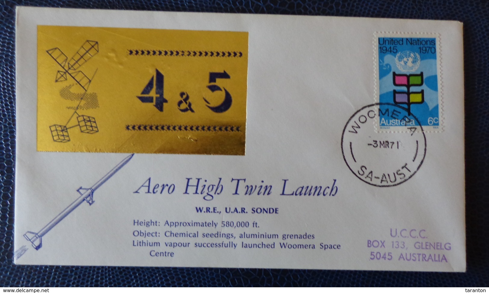 1971 - COVER - WOOMERA, SA AUSTRALIA - AERO HIGH TWIN LUNCH - Collections