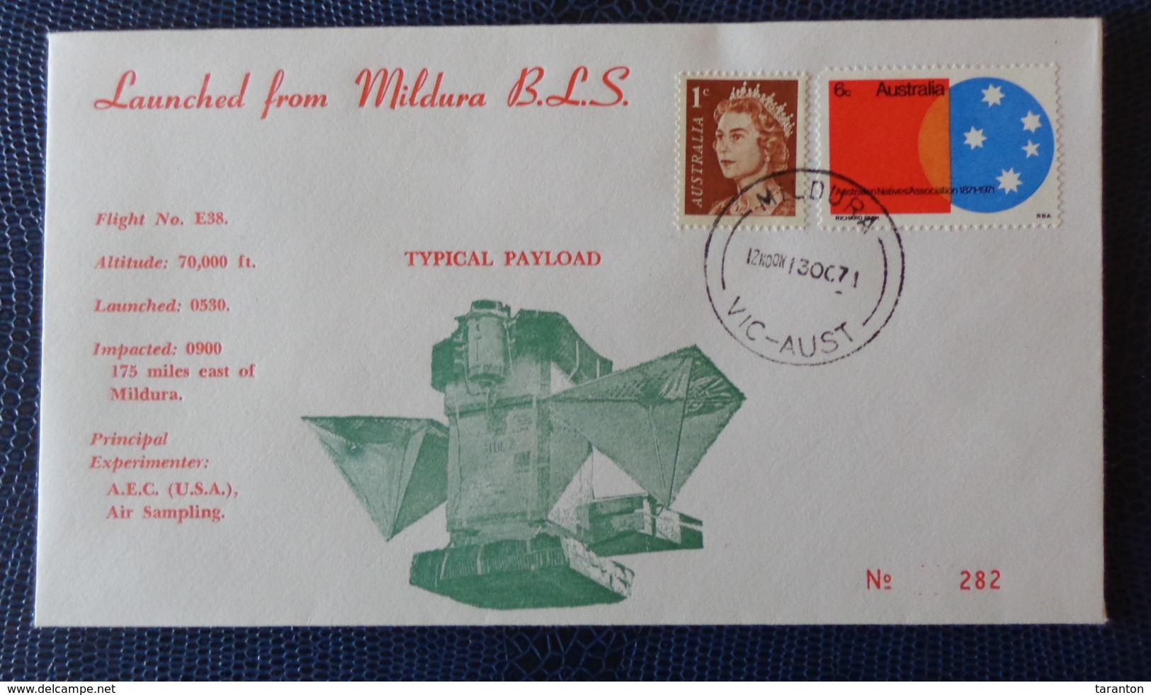 1971 - COVER - MILDURA, VIC AUSTRALIA - LAUNCHED FROM  MILDURA B.L.S. TYPICAL PAYLOAD - Collezioni