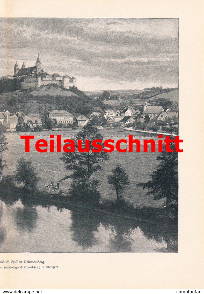 1226 Comburg Schwäbisch-Hall Dorfbild Großbild Druck 1902 !! - Sonstige & Ohne Zuordnung