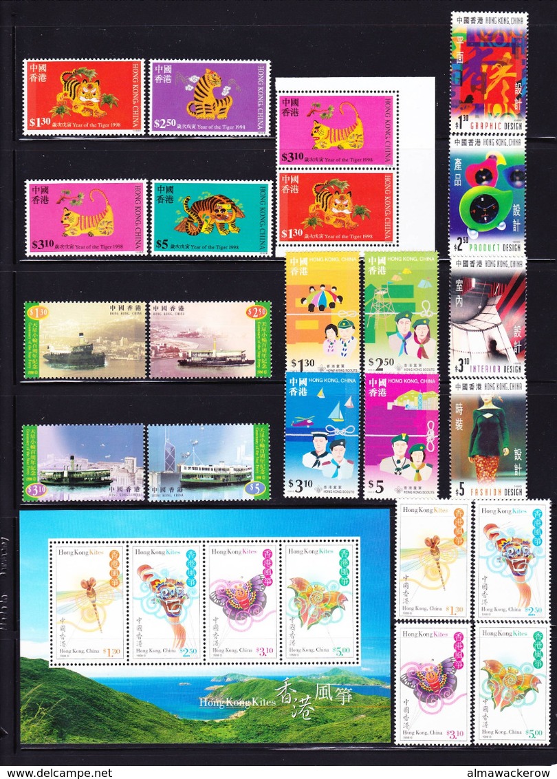 Hong Kong 1998 Complete Year Set Mi 834-860 /MS 57-60 MNH ** - Ungebraucht