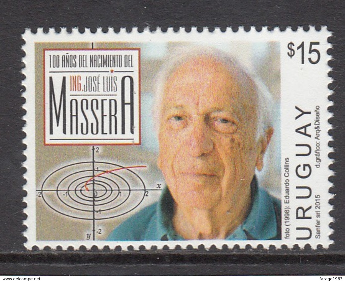 2015 Uruguay Massera Mathematician Arithmetic Complete Set Of 1 MNH - Uruguay