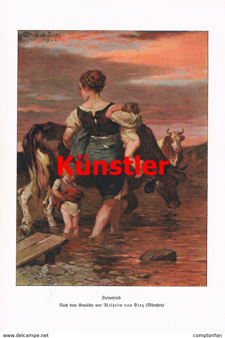 1240 Wilhelm Von Diez Heimtrieb Magd Kinder Kunstblatt 1905 !! - Sonstige & Ohne Zuordnung