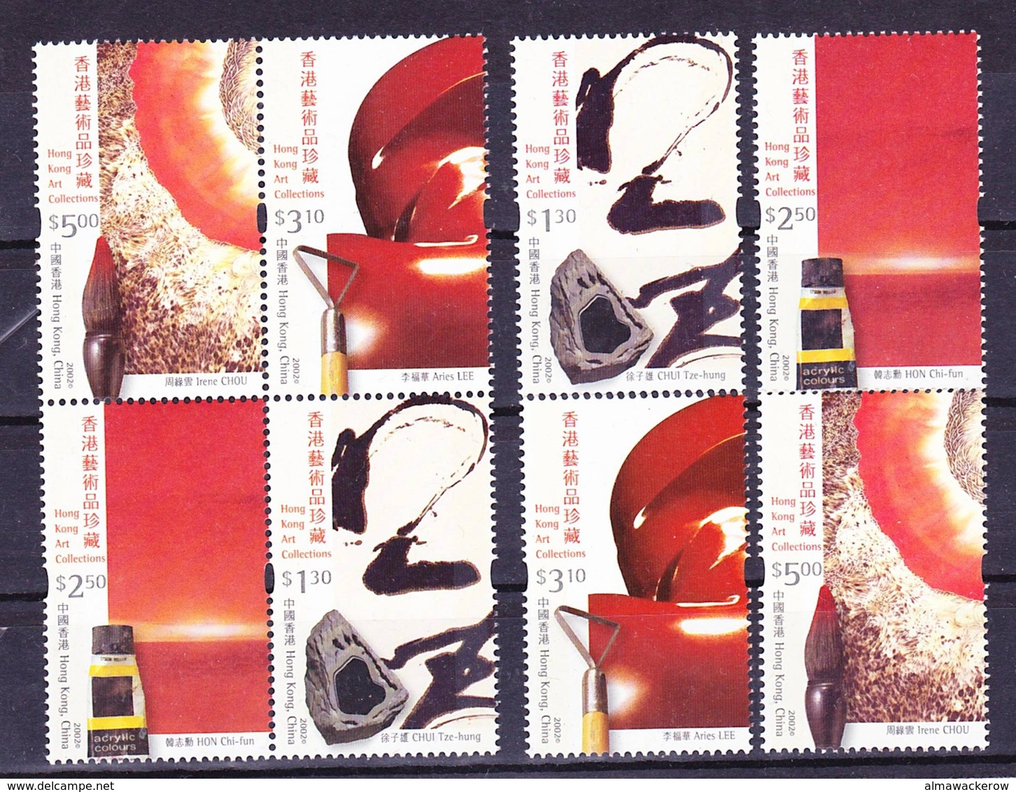 Hong Kong 2002 Hong Kong Art Collections Complete Set + Bloc Of 4 Mi 1016-1019 MNH ** - Neufs