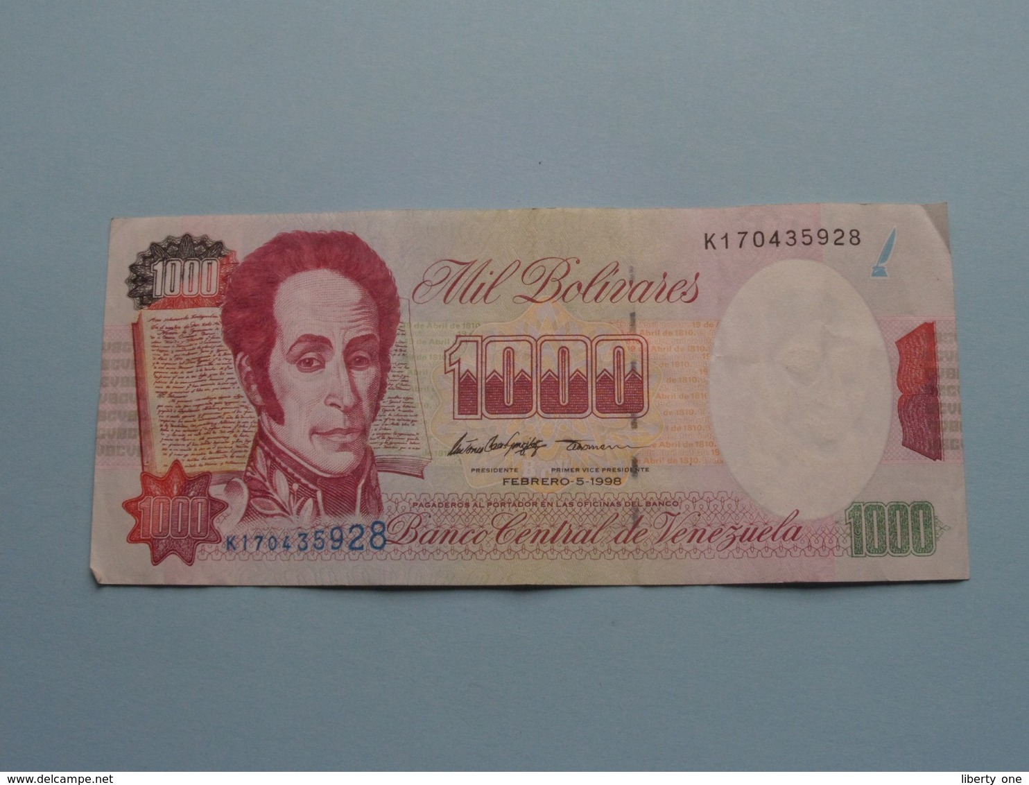 1000 Mil BOLIVARES ( 1998 ) Banco Central De Venezuela ( For Grade, Please See Photo ) ! - Venezuela