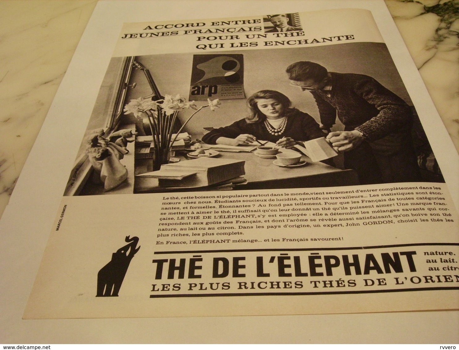 ANCIENNE PUBLICITE JEUNE FRANCAIS ET THE DE L ELEPHANT  1964 - Affiches