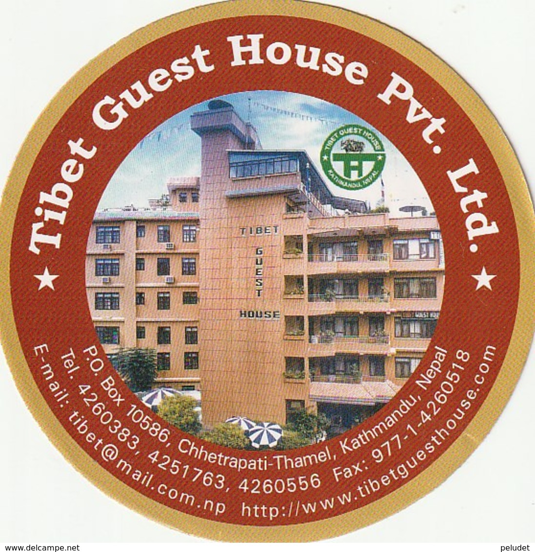 Pegantina Sticker Autocollant / TIBET GUEST HOUSE PVT. LTD - KATHMANDU - NEPAL - Pegatinas