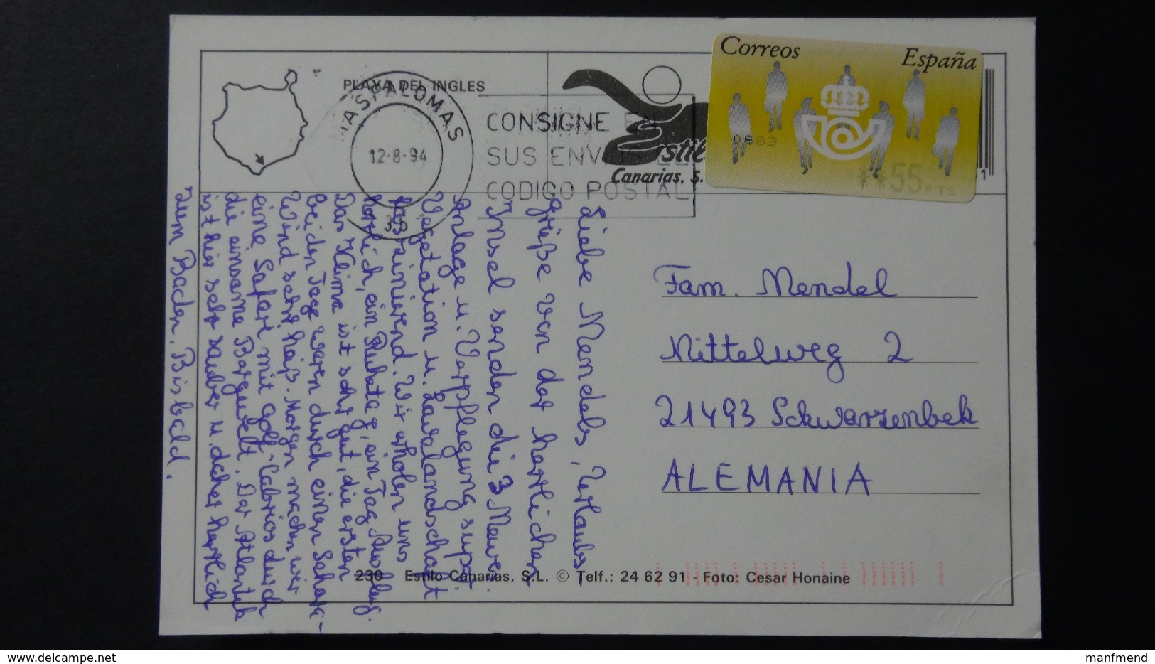 Spain - 1993 - Mi:ES AT7, Yt:ES DI9 On Envelope - Look Scan - Briefe U. Dokumente