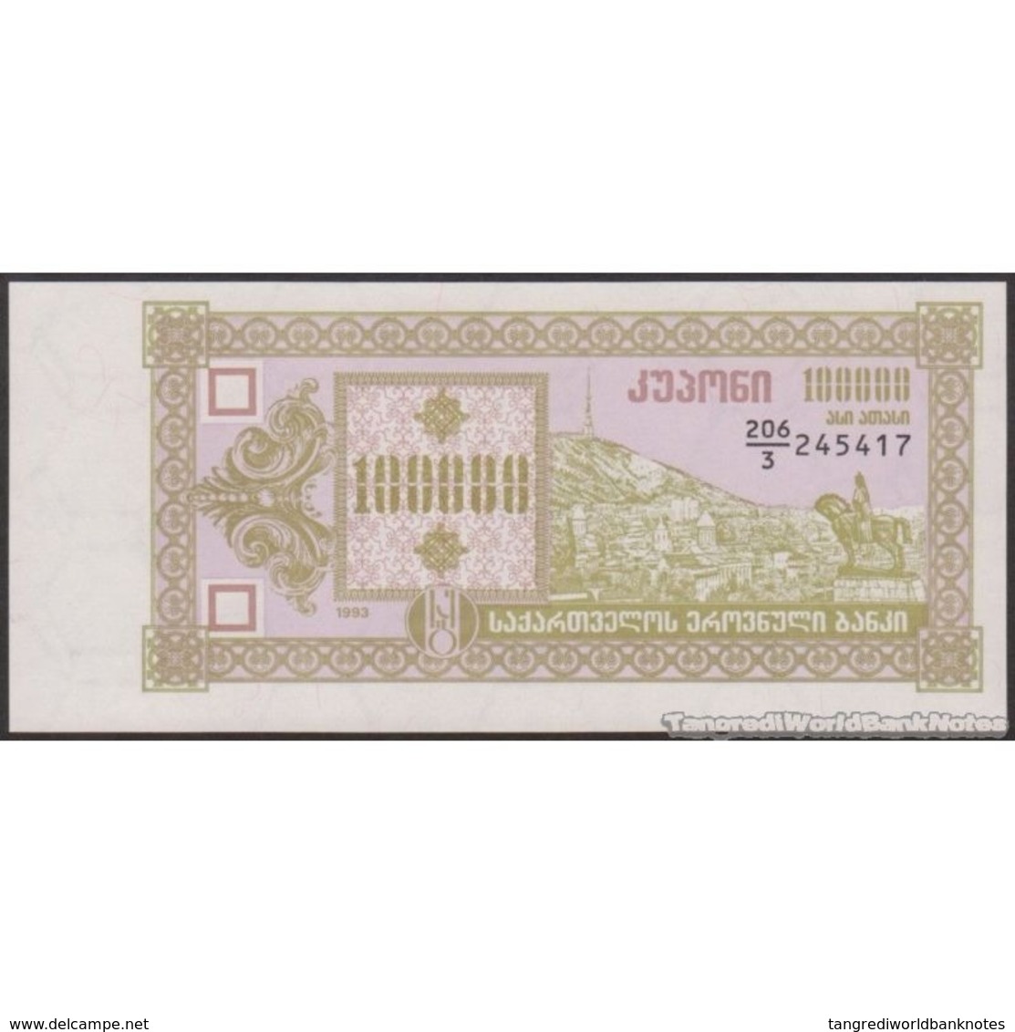 TWN - GEORGIA 42 - 100000 100.000 Kuponi﻿ 1993 UNC - Georgië