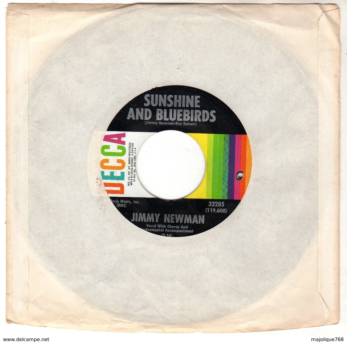 Jimmy Newman - I'm Sorry Letters - Sunshine And Bluebirds - DECCA 32285 - 1968 - Country & Folk