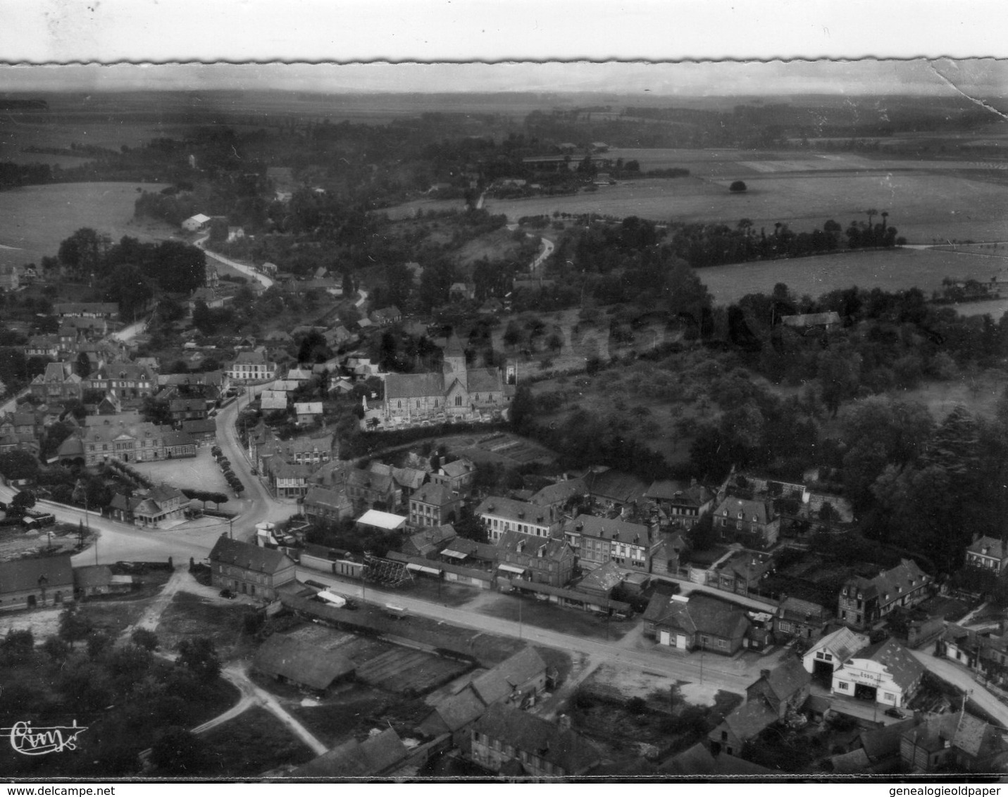 76 -FONTAINE LE DUN - VUE GENERALE AERIENNE - 1956 - Fontaine Le Dun