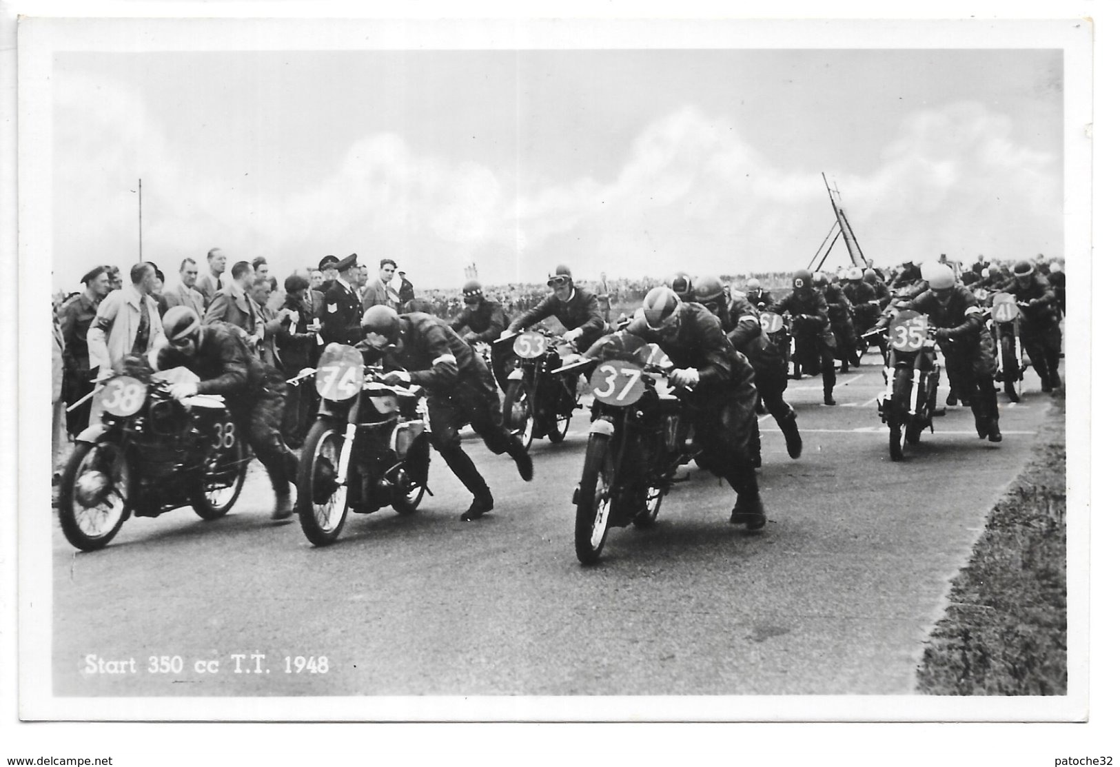 Carte-photo...Assen...(pays-bas)...moto...start (départ)...350 Cc T.T...animée...1948... - Sport Moto