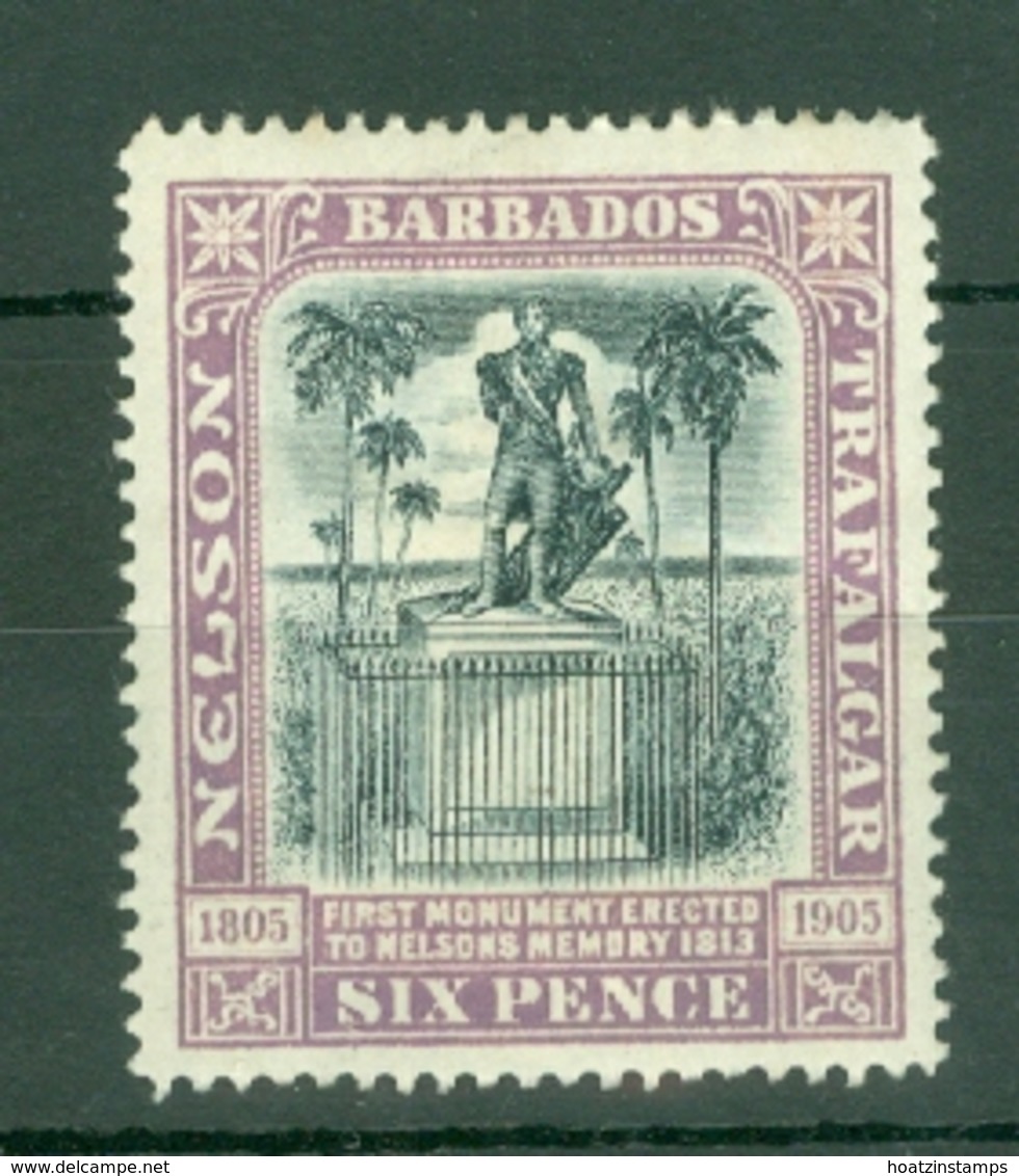 Barbados: 1906   Nelson Centenary    SG150    6d    MH - Barbades (...-1966)