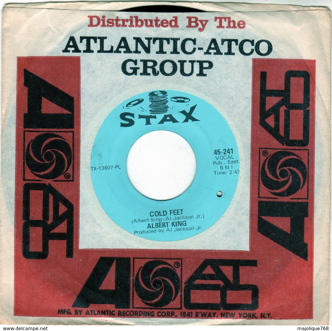 Albert King - Cold Feet - You Sure Drive A Hard Bargain - STAX 45-241 - 1967 - - Blues