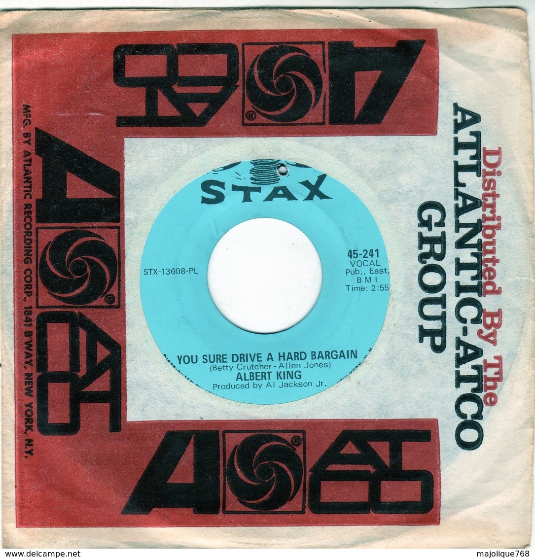 Albert King - Cold Feet - You Sure Drive A Hard Bargain - STAX 45-241 - 1967 - - Blues