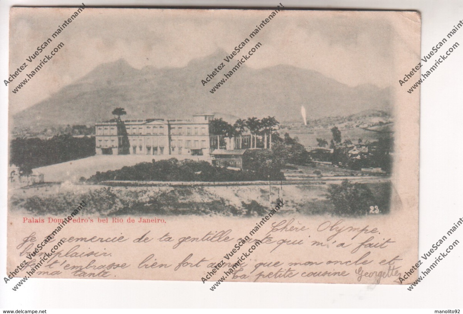 Rare CPA BRESIL : Palais Dom Pedro's Bei Rio De Janeiro - Rio De Janeiro