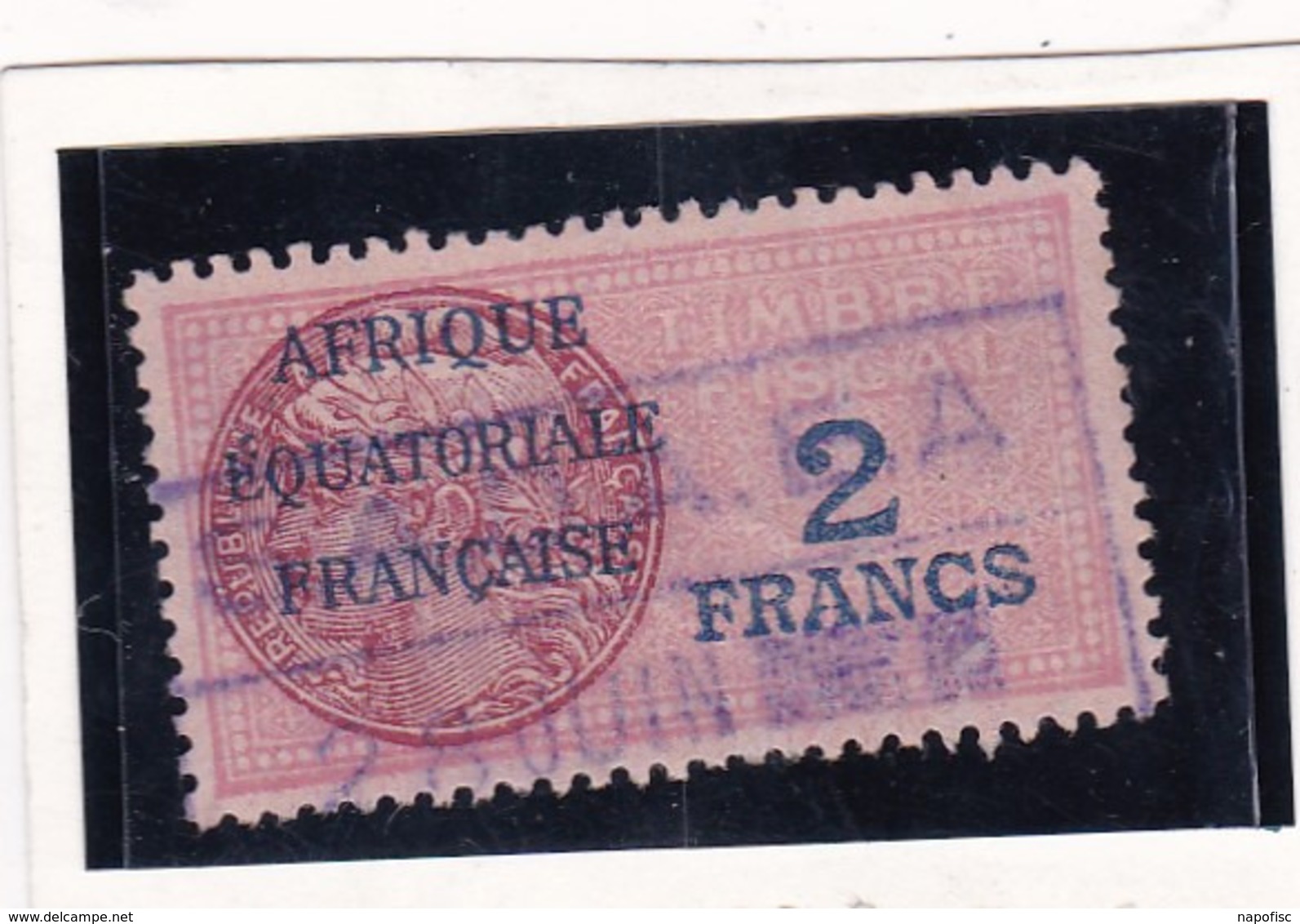 Timbre Fiscal A.E.F Médaillon De Daussy 2 Fr - Other & Unclassified