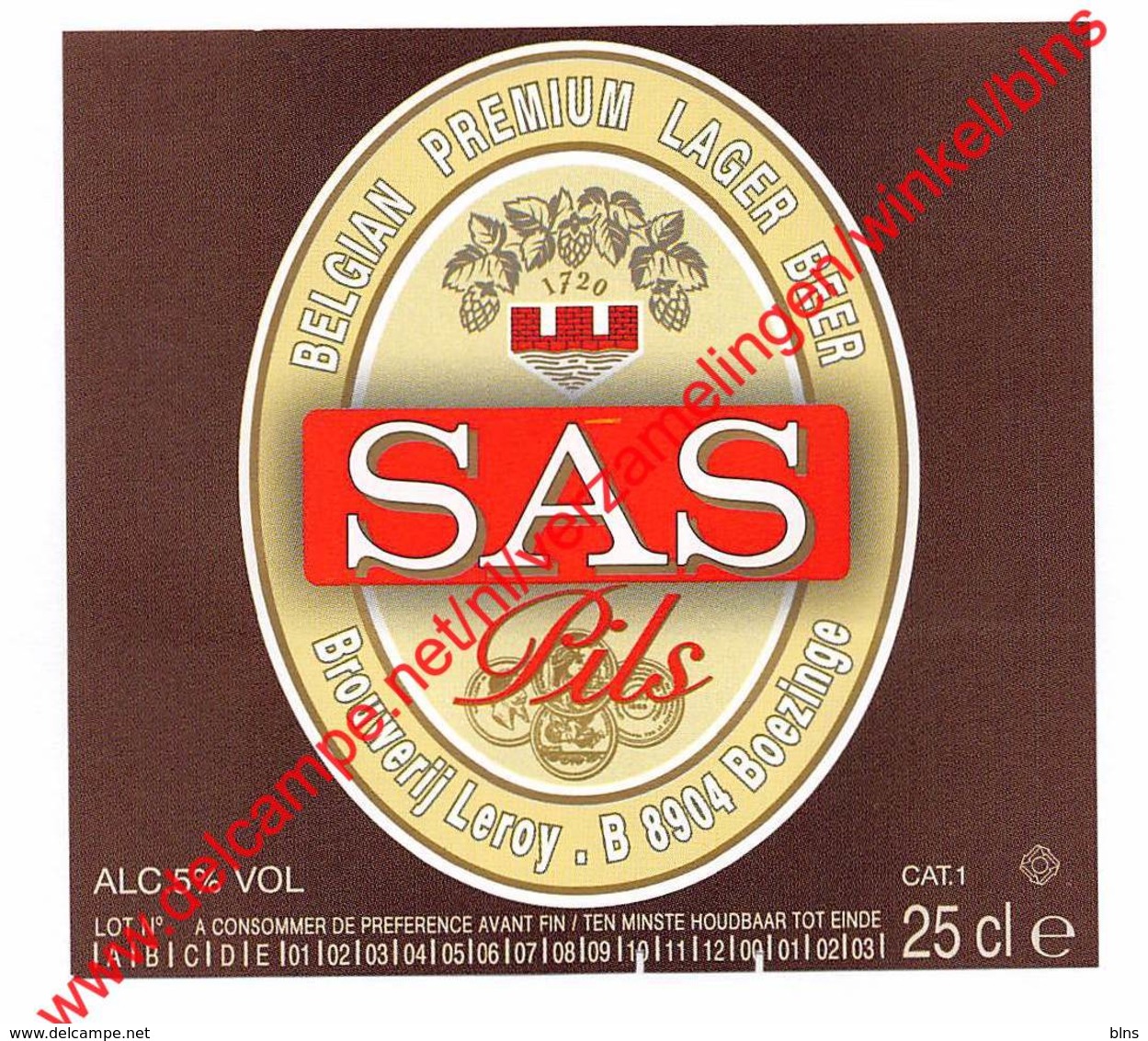 SAS Pils 25cl - Brasserie Leroy Brouwerij Boezinge - Bière