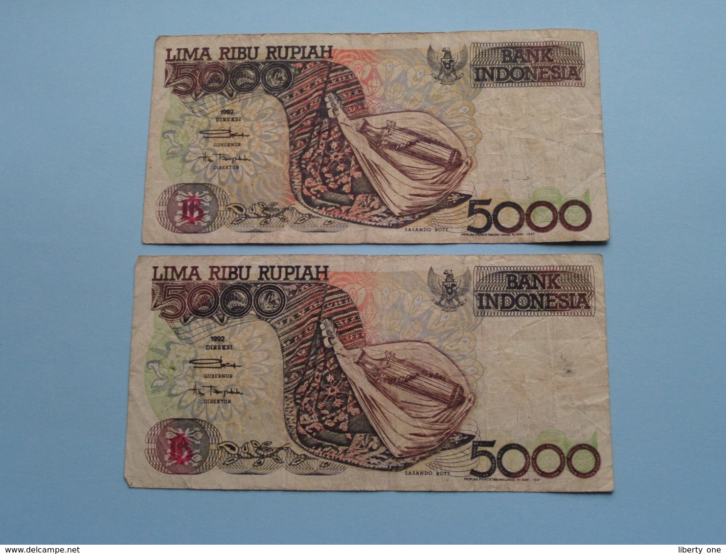 2 X 5000 LIMA RIBU Rupiah > Bank Indonesia ( For Grade, Please See Photo ) ! - Indonesien