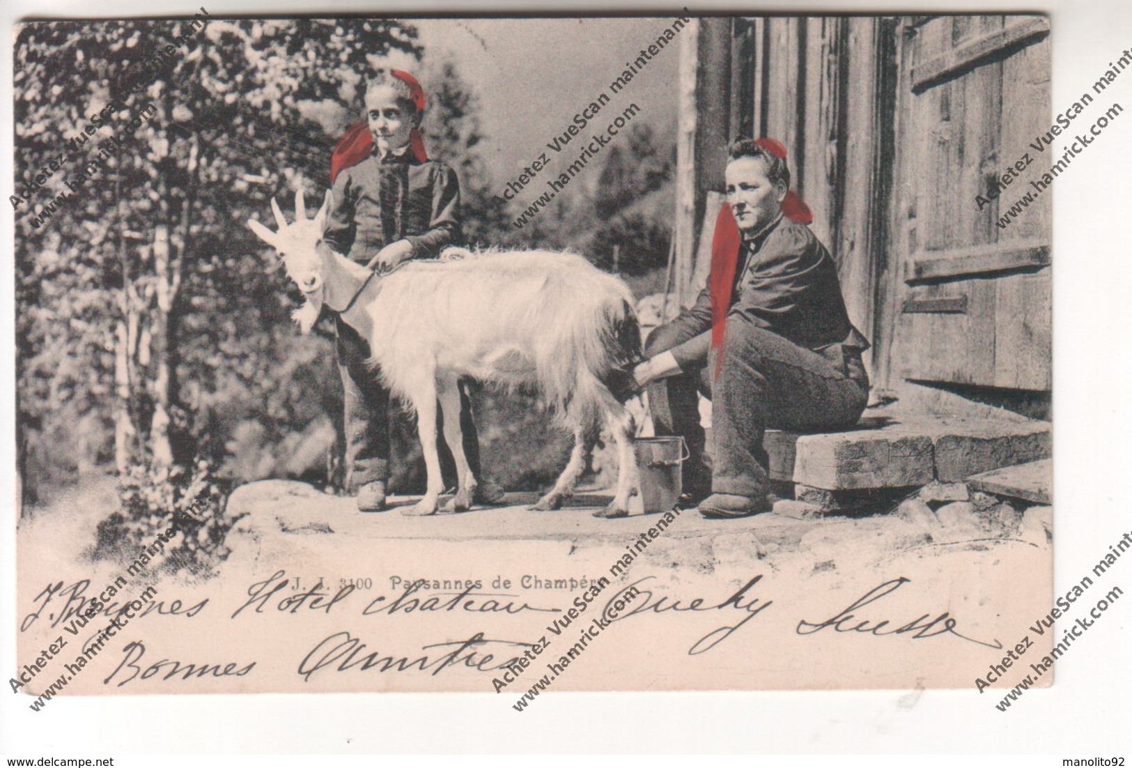 Lot 4 CPA SUISSE : Paysannes De Champéry, Cendrillon Et Paysage Du Val D'Illiez (exp. à Sgt CHAPERON 4e De Ligne AUXERRE - Champéry