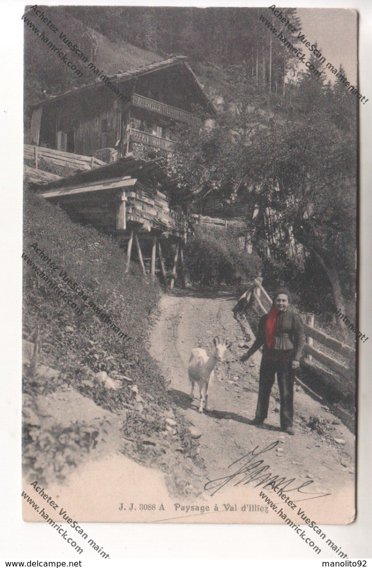 Lot 4 CPA SUISSE : paysannes de Champéry, cendrillon et paysage du val d'Illiez (exp. à Sgt CHAPERON 4e de Ligne AUXERRE