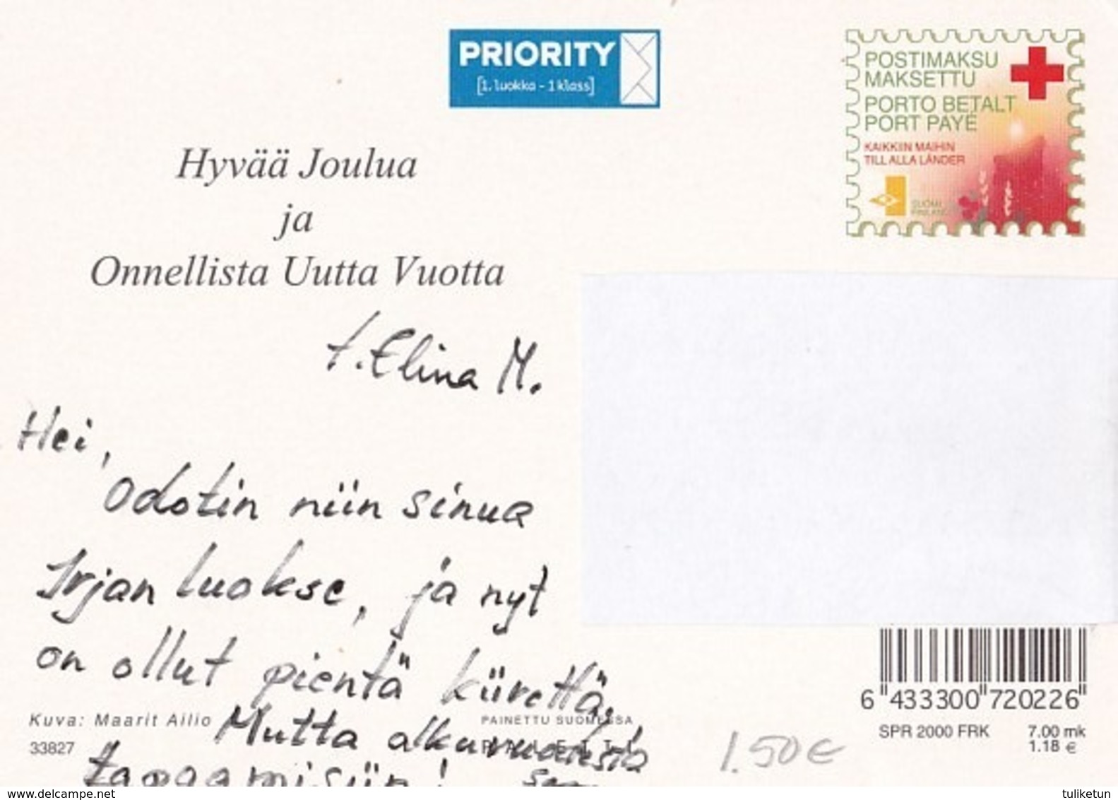 Postal Stationery - Birds - Bullfinches - Elves Look At The Window - Red Cross 2005 - Suomi Finland - Postage Paid - Entiers Postaux